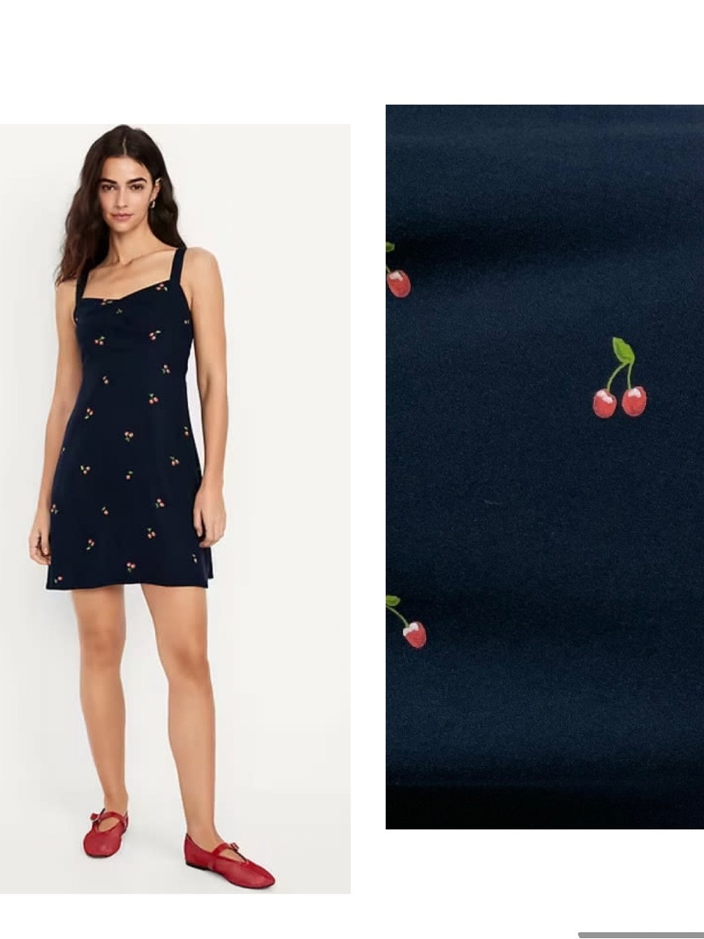 Old Navy Fit & Flare Crepe Mini Dress Blue Cherry Small